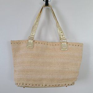 Cornelia Guest Woven Tote Gold and Natural